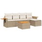 vidaXL Juego de sofás jardín con cojines 6 pzas ratán sintético beige vidaXL Juego de sofás jardín con cojines 6 pzas ratán sintético beige