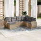vidaXL Set sofás de jardín 7 piezas y cojines ratán sintético beige vidaXL Set sofás de jardín 7 piezas y cojines ratán sintético beige