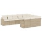 vidaXL Juego de sofás jardín con cojines beige 10 pzas ratán sintético vidaXL Juego de sofás jardín con cojines beige 10 pzas ratán sintético