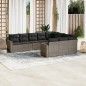 vidaXL Set de sofás de jardín 10 pzas con cojines ratán sintético gris vidaXL Set de sofás de jardín 10 pzas con cojines ratán sintético gris