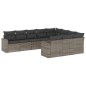 vidaXL Set de sofás de jardín 10 pzas con cojines ratán sintético gris vidaXL Set de sofás de jardín 10 pzas con cojines ratán sintético gris