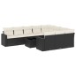 vidaXL Set de sofás de jardín 11 pzas y cojines ratán sintético negro vidaXL Set de sofás de jardín 11 pzas y cojines ratán sintético negro