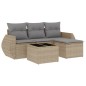 vidaXL Juego de sofás jardín con cojines 5 pzas ratán sintético beige vidaXL Juego de sofás jardín con cojines 5 pzas ratán sintético beige