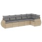 vidaXL Juego de sofás jardín con cojines 6 pzas ratán sintético beige vidaXL Juego de sofás jardín con cojines 6 pzas ratán sintético beige