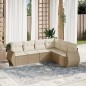 vidaXL Juego de sofás jardín con cojines 6 pzas ratán sintético beige vidaXL Juego de sofás jardín con cojines 6 pzas ratán sintético beige