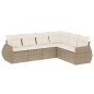 vidaXL Juego de sofás jardín con cojines 6 pzas ratán sintético beige vidaXL Juego de sofás jardín con cojines 6 pzas ratán sintético beige