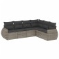 vidaXL Set de muebles de jardín 6 pzas y cojines ratán sintético gris vidaXL Set de muebles de jardín 6 pzas y cojines ratán sintético gris