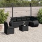 vidaXL Set de comedor de jardín 7 pzas y cojines ratán sintético negro vidaXL Set de comedor de jardín 7 pzas y cojines ratán sintético negro