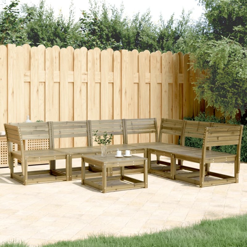 vidaXL Juego de sofás de jardín 6 piezas madera de pino impregnada vidaXL Juego de sofás de jardín 6 piezas madera de pino impregnada