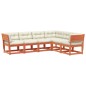 vidaXL Set de sofás jardín 6 pzas con cojines madera pino marrón cera vidaXL Set de sofás jardín 6 pzas con cojines madera pino marrón cera