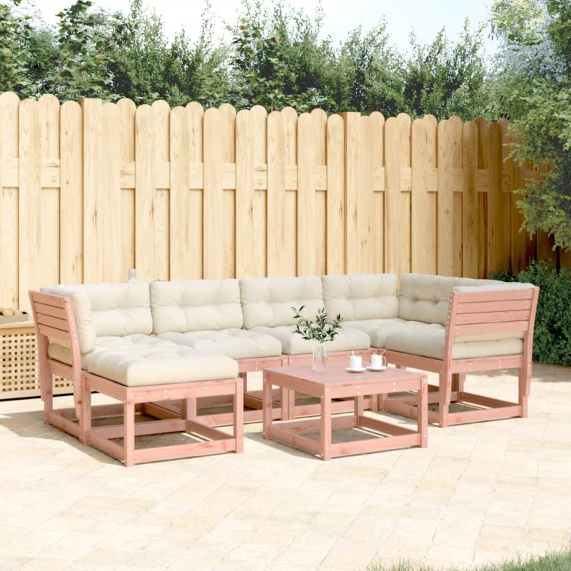 vidaXL Juego de sofás jardín 6 pzas con cojines madera abeto Douglas vidaXL Juego de sofás jardín 6 pzas con cojines madera abeto Douglas