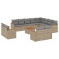 vidaXL Set sofás de jardín con cojines 13 pzas ratán sintético beige vidaXL Set sofás de jardín con cojines 13 pzas ratán sintético beige
