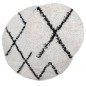 vidaXL Alfombra de pelo largo moderna crema y negro Ø 80 cm
