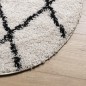 vidaXL Alfombra de pelo largo moderna crema y negro Ø 80 cm