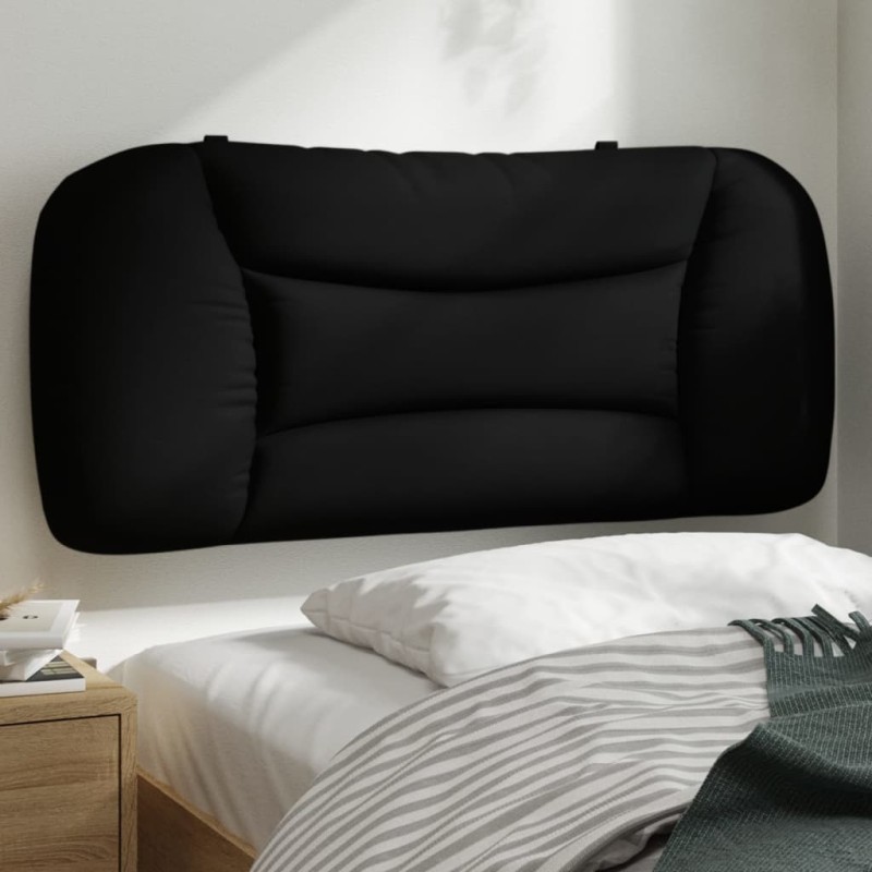 vidaXL Cabecero de cama acolchado tela negro 90 cm vidaXL Cabecero de cama acolchado tela negro 90 cm