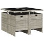 vidaXL Set comedor de jardín 5 pzas cojines ratán sintético gris claro