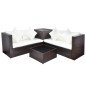 vidaXL Set muebles de jardín 4 piezas y cojines ratán sintético marrón vidaXL Set muebles de jardín 4 piezas y cojines ratán sintético marrón