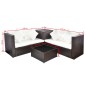 vidaXL Set muebles de jardín 4 piezas y cojines ratán sintético marrón vidaXL Set muebles de jardín 4 piezas y cojines ratán sintético marrón