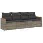 vidaXL Set de sofás de jardín 4 pzas y cojines ratán sintético gris vidaXL Set de sofás de jardín 4 pzas y cojines ratán sintético gris