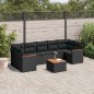 vidaXL Set de sofás de jardín 8 piezas y cojines ratán sintético negro vidaXL Set de sofás de jardín 8 piezas y cojines ratán sintético negro