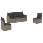 vidaXL Juego de sofás jardín con cojines 5 pzas ratán sintético gris vidaXL Juego de sofás jardín con cojines 5 pzas ratán sintético gris