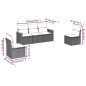 vidaXL Juego de sofás jardín con cojines 5 pzas ratán sintético gris vidaXL Juego de sofás jardín con cojines 5 pzas ratán sintético gris
