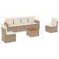 vidaXL Set sofás de jardín 7 piezas y cojines ratán sintético beige vidaXL Set sofás de jardín 7 piezas y cojines ratán sintético beige
