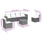 vidaXL Set de sofás de jardín 7 piezas con cojines ratán PE gris vidaXL Set de sofás de jardín 7 piezas con cojines ratán PE gris
