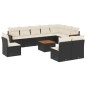 vidaXL Set de sofás de jardín 11 pzas y cojines ratán sintético negro vidaXL Set de sofás de jardín 11 pzas y cojines ratán sintético negro