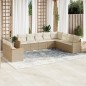 vidaXL Juego de sofás jardín con cojines beige 10 pzas ratán sintético vidaXL Juego de sofás jardín con cojines beige 10 pzas ratán sintético