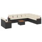 vidaXL Set de sofás de jardín 11 pzas y cojines ratán sintético negro vidaXL Set de sofás de jardín 11 pzas y cojines ratán sintético negro