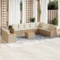 vidaXL Set de sofás de jardín 11pzas con cojines ratán sintético beige vidaXL Set de sofás de jardín 11pzas con cojines ratán sintético beige