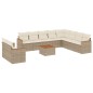 vidaXL Set de sofás de jardín 11pzas con cojines ratán sintético beige vidaXL Set de sofás de jardín 11pzas con cojines ratán sintético beige