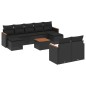 vidaXL Set de sofás de jardín 10 pzas cojines ratán sintético negro vidaXL Set de sofás de jardín 10 pzas cojines ratán sintético negro