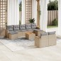 vidaXL Juego de sofás jardín con cojines beige 10 pzas ratán sintético vidaXL Juego de sofás jardín con cojines beige 10 pzas ratán sintético