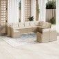 vidaXL Set de sofás de jardín 12 pzas y cojines ratán sintético marrón vidaXL Set de sofás de jardín 12 pzas y cojines ratán sintético marrón