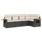 vidaXL Set de muebles de jardín 5 pzas y cojines ratán sintético negro vidaXL Set de muebles de jardín 5 pzas y cojines ratán sintético negro