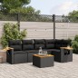 vidaXL Set de sofás de jardín 6 piezas y cojines ratán sintético negro vidaXL Set de sofás de jardín 6 piezas y cojines ratán sintético negro