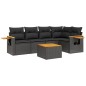 vidaXL Set de sofás de jardín 6 piezas y cojines ratán sintético negro vidaXL Set de sofás de jardín 6 piezas y cojines ratán sintético negro