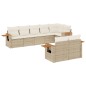 vidaXL Juego de sofás de jardín con cojines beige 8 pzas ratán PE vidaXL Juego de sofás de jardín con cojines beige 8 pzas ratán PE