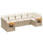 vidaXL Set sofás de jardín 7 piezas y cojines ratán sintético beige vidaXL Set sofás de jardín 7 piezas y cojines ratán sintético beige