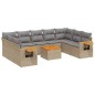 vidaXL Juego de sofás jardín con cojines beige 10 pzas ratán sintético vidaXL Juego de sofás jardín con cojines beige 10 pzas ratán sintético