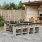 vidaXL Set comedor de jardín 9 pzas cojines ratán sintético gris claro vidaXL Set comedor de jardín 9 pzas cojines ratán sintético gris claro