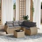 vidaXL Juego de sofás jardín con cojines 6 pzas ratán sintético beige vidaXL Juego de sofás jardín con cojines 6 pzas ratán sintético beige