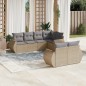 vidaXL Set sofás de jardín 7 piezas y cojines ratán sintético beige vidaXL Set sofás de jardín 7 piezas y cojines ratán sintético beige