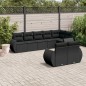 vidaXL Set de sofás de jardín 8 piezas y cojines ratán sintético negro vidaXL Set de sofás de jardín 8 piezas y cojines ratán sintético negro
