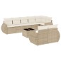 vidaXL Set de sofás de jardín 9 pzas con cojines ratán sintético beige vidaXL Set de sofás de jardín 9 pzas con cojines ratán sintético beige
