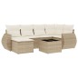 vidaXL Set sofás de jardín 7 piezas y cojines ratán sintético beige vidaXL Set sofás de jardín 7 piezas y cojines ratán sintético beige