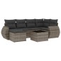 vidaXL Set de sofás de jardín 7 piezas con cojines ratán PE gris vidaXL Set de sofás de jardín 7 piezas con cojines ratán PE gris