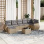 vidaXL Juego de sofás de jardín con cojines beige 8 pzas ratán PE